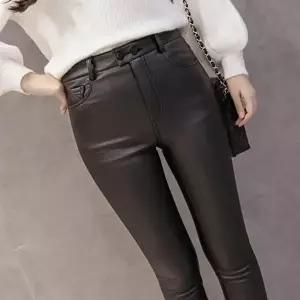 시크한 스판 쫀쫀한 레더 팬츠 탄력있는 라인 (HSJ-WFFTC19)