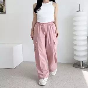 여성 여름 아이스 쿨 카고와이드 밴딩팬츠 (HSJ-WFGOPWV)
