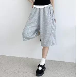 여성 트레이닝 버뮤다 팬츠 여름 밴딩 와이드 7부 반바지 (HSJ-WFJJ0SA)