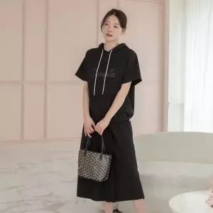 [서울양말]여성 여름 후드반팔 스커트팬츠 셋업 빅사이즈 엄마옷 외출복 쿨...