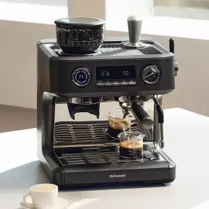 [위즈웰 ]위즈웰 가정용 반자동 에스프레소 커피머신 듀얼보일러 58mm 그라인더 일체형 20BAR WC5023