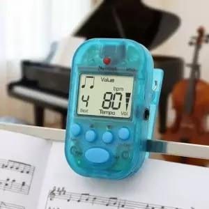 미니 휴대용 클립형 템포 디지털 메트로놈 투명 블루