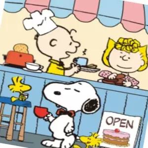 인테리어소품 셀프페인팅 스누피 CAFE 40x50 스케치 전시회 컬러연