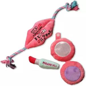 디자인 랩 Inc 공식 Mean Girls 상품 줄다리기 및 스퀴커용 로프가 있는 플러시 인터랙티브 장난감 멋진 개