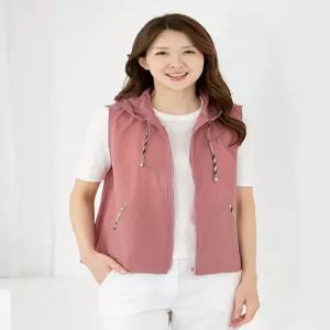 [모슬린]엄마옷 조끼 후드 집업 캐주얼 603FGH288 마담중년여성빅사이즈50대60대