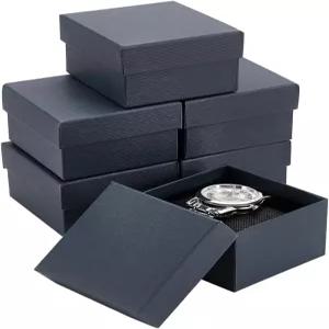 베네크리에이트 6팩 크래프트 카드보드 시계 보관 선물 상자 3.2x3x2인치 직사각형 뱅글 손목시계 팔찌