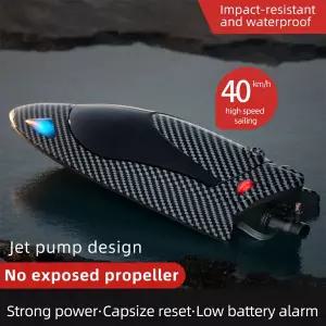 생활 수집품 원격 제어 장난감 보트 물 스피드 수냉식 소용돌이 제트 모델 LED 조명 멀티 플레이어 전투 RC