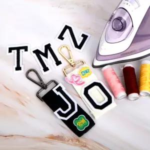 의류리폼 열접착 자수 알파벳 와펜 블랙 패치