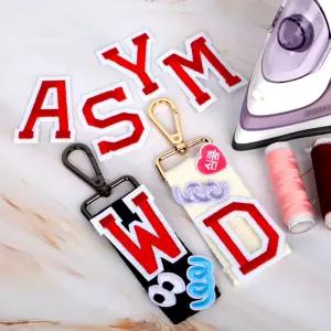 의류 리폼 장식용 열접착 알파벳 자수패치 와펜 수선부자재 레드