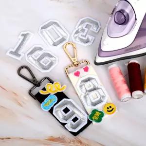 의류리폼 열접착 자수패치 숫자 와펜 커스텀 부착 실버