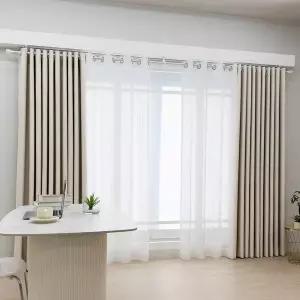 [지나송]리플 암막커튼+볼로프+코디커튼+커튼봉(대형)