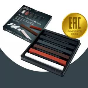 목탄 콘테 6색 소묘 크로키용품 데생 크로키 전문가용 압축 드로잉세트