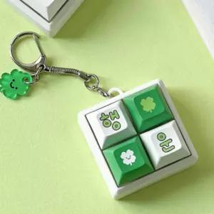 어린이날 선물 키캡 포인트 아크릴 포춘 키링 그린 가방고리 파우치 장식 네모 단체선물