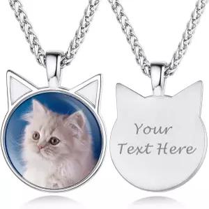 커스텀4U 맞춤형 사진 목걸이 - 체인 조절이 가능한 하트/오발/라운드 참 스테인리스 스틸/아크릴 펜던트