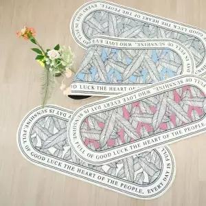 TBZ 더크린 북유럽감성 발매트 야자수 타원형 그린