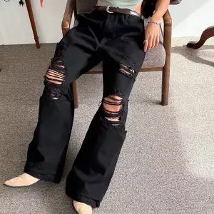 [신세계라이브쇼핑][옷자락] 여자 스트릿 구제 무파진 와이드핏 버튼 로우 면바지