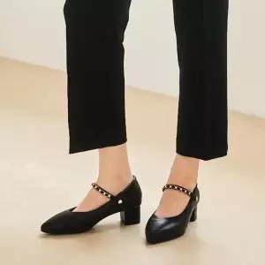 [ELCANTO]엘칸토 HC03 여성 구두 양가죽 4cm 쿠션 투웨이 탈부착 보석 스트랩 메리제인 펌 (S12471858)