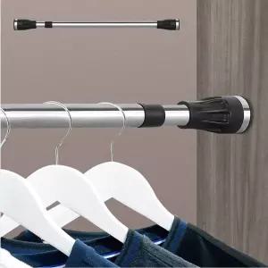 무타공 원형 압축 커튼봉 120 길이조절 스텐 옷장봉 욕실 커튼고리 고정봉