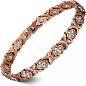 여성용 페라코 구리 발목 팔찌 99.99 순동 자기 발찌 3800 가우스 네오디뮴 자석 사이즈 조절 도구로 가능