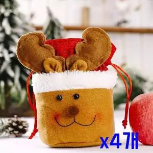 TBZ 크리스마스 파티장식 루돌프 선물주머니 x4개