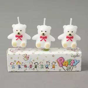 하얀곰 케익초 생일 소형 촛불 3개