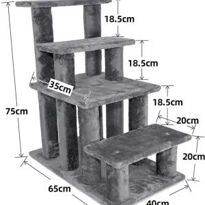 고양이 높은 계단 침대 오르기 강아지 하우스 4단 스텝