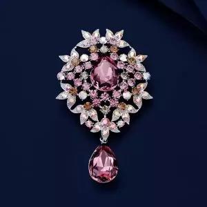 브로치 가벼운 크리스탈 핀 악세사리