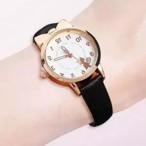 캐주얼 팔찌시계 여성 블랙 골드 캣 패션 캣츠문 손목시계 손목