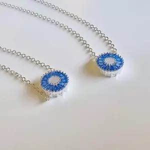 실버925 국내제작 캐주얼 유니크 스톤 실버팔찌 아쿠아 블루 은팔찌