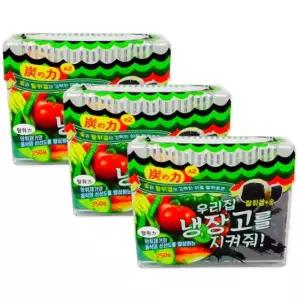 우리집 냉장고를 지켜줘 탈취제 탈취겔 숯 냉장고 냄새제거 탈취제 250g 3개