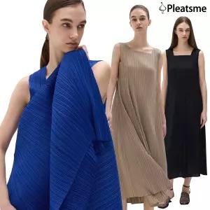 (26SS) 플리츠 스퀘어넥 롱 원피스(원피스+이너슬립)