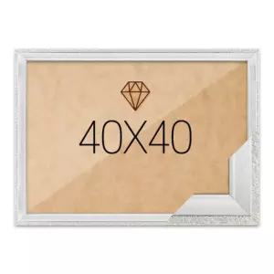 40x40 앤틱 퓨어실버 보석십자수액자 고급형 슬림 MWCA73ED