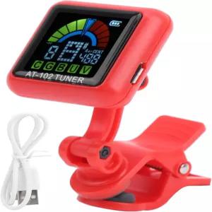 우쿨렐레 바이올린 비올라 일렉트릭 기타를 위한 컬러 모든 USB 악기 디스플레이AT102 튜너 LED 충전식