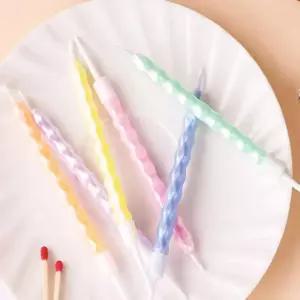 양초 6개입 모양초 생일케이크촛불 다용도초 트렌드 물결무늬 인기템 디자인초