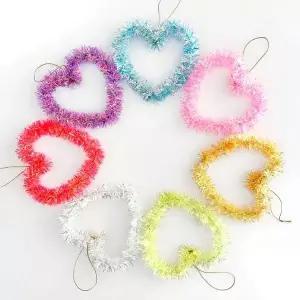 [RIZPICK](별별창고)G 크리스마스 반짝이 모루 트리장식 하트