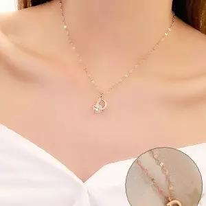 이니셜 펜던트 목걸이 여성 데일리 액세서리 반짝이는 체인 목걸이 심플 디자인