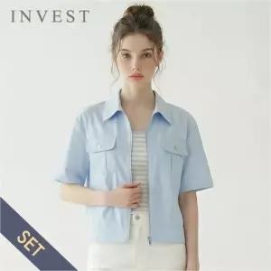 [신세계라이브쇼핑][인베스트] 베이직 집업 반팔 자켓+니트 세트_IN6M1JK1121