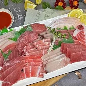 [장보리]참다랑어 눈다랑어 황다랑어 황새치 참치회 오마카세 세트