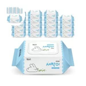 미래생활 잘풀리는집 새싹이 물티슈 캡형 100매 20팩