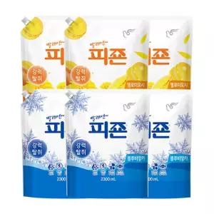 피죤 섬유유연제 리필 옐로우미모사, 2.3L, 3개 + 블루비앙카, 2.3L, 3개