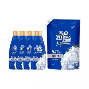 피죤 고농축 시그니처 용기, 1L, 아이스플라워, 4개 + 리필, 1.6L, 아이스플라워, 1개