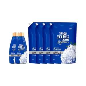 피죤 고농축 시그니처 섬유유연제 용기 아이스플라워, 1L, 2개 + 리필 1.6L, 4개
