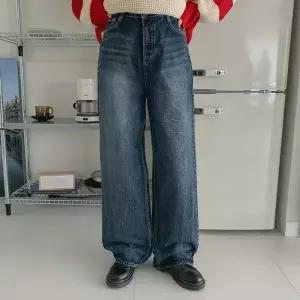 여자 워싱 H라인 딥브러쉬 포인트 진청 데님