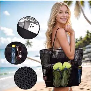 4포켓 휴양지룩 여름 필수템 여행 대용량 비치백