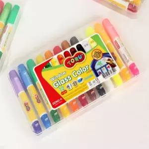 글라스색연필 유리펜 글라스 칼라 12색 토루