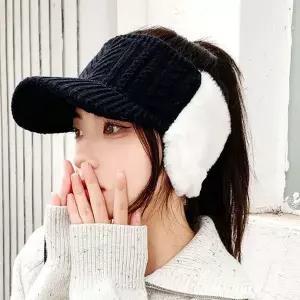 퍼 뽀송 귀도리 썬캡 겨울 방한 여자 골프 귀마개 WFJ68BF