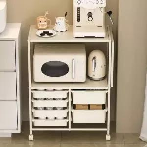 확장형 테이블 주방 렌지대 조리대 트롤리 이동식 전자레인지 수납장 다용도 보관함