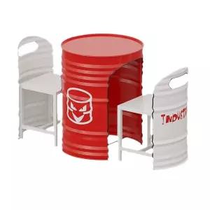 드럼통 테이블 의자 테라스 식당 깡통 식탁 철제 카페 포차 레트로 밀크티 고깃집