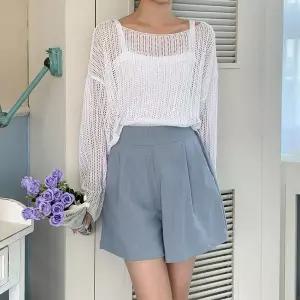 [신세계라이브쇼핑][옷자락] 여자 데일리 그물니트 나시 레이어드 세트