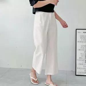 [라일리여성의류] Rly 통바지 여름 얇은 와이드 여성 9부 밴딩 슬랙스